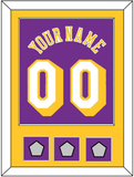 Los Angeles Name & Number With 3 Champions Patches - Road Purple (1978-1997) - Single Mat 2