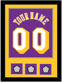Los Angeles Name & Number With 3 Champions Patches - Road Purple (1978-1997) - Single Mat 2
