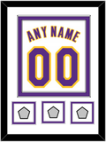 Los Angeles Name & Number With 3 Trophy Patches - Alternate White (2002-2018) - Double Mat 1
