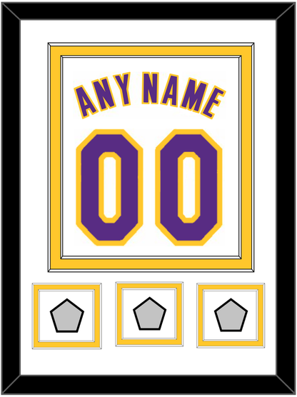 Los Angeles Name & Number With 3 Finals Patches - Alternate White (2002-2018) - Signature Tier 2