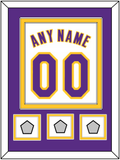Los Angeles Name & Number With 3 Finals Patches - Alternate White (2002-2018) - Double Mat 3