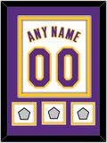 Los Angeles Name & Number With 3 Finals Patches - Alternate White (2002-2018) - Double Mat 3