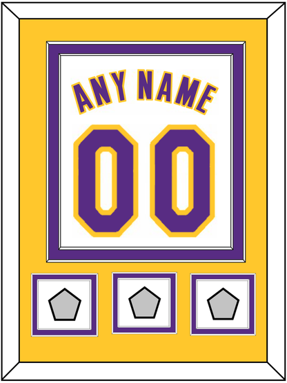 Los Angeles Name & Number With 3 Finals Patches - Alternate White (2002-2018) - Signature Tier 4