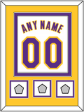 Los Angeles Name & Number With 3 Finals Patches - Alternate White (2002-2018) - Double Mat 4
