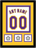 Los Angeles Name & Number With 3 Finals Patches - Alternate White (2002-2018) - Double Mat 4