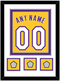 Los Angeles Name & Number With 3 Trophy Patches - Home Yellow (1999-2018) - Double Mat 1