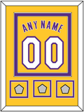 Los Angeles Name & Number With 3 Trophy Patches - Home Yellow (1999-2018) - Double Mat 2