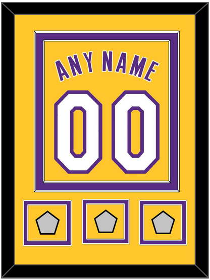 Los Angeles Name & Number With 3 Finals Patches - Home Yellow (1999-2018) - Signature Tier 2