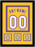 Los Angeles Name & Number With 3 Trophy Patches - Home Yellow (1999-2018) - Double Mat 2