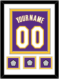 Los Angeles Name & Number With 3 Finals Patches - Road Purple (1999-2004) - Double Mat 1