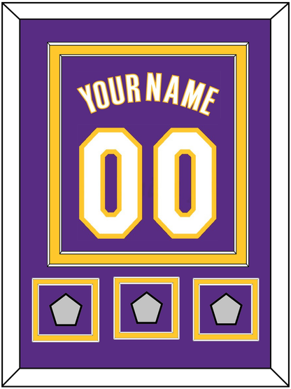 Los Angeles Name & Number With 3 Finals Patches - Road Purple (1999-2004) - Signature Tier 2