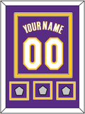 Los Angeles Name & Number With 3 Finals Patches - Road Purple (1999-2004) - Double Mat 2