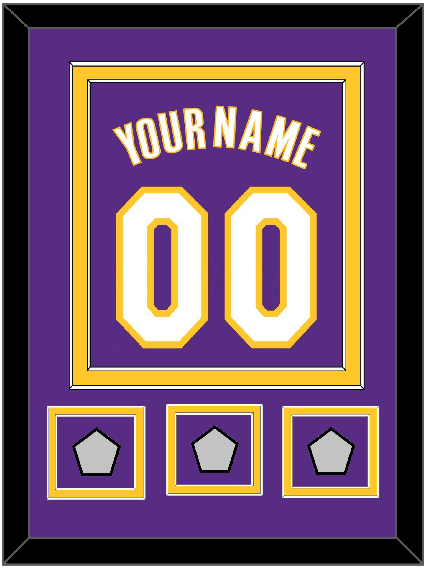Los Angeles Name & Number With 3 Finals Patches - Road Purple (1999-2004) - Signature Tier 2