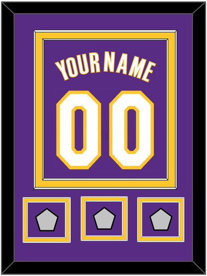 Los Angeles Name & Number With 3 Finals Patches - Road Purple (1999-2004) - Signature Tier 2