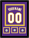 Los Angeles Name & Number With 3 Finals Patches - Road Purple (1999-2004) - Double Mat 2