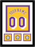 Los Angeles Name & Number With 3 Trophy Patches - Home Yellow (1978-1997) - Double Mat 1