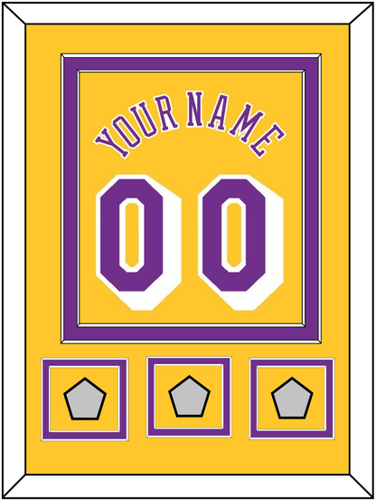 Los Angeles Name & Number With 3 Champions Patches - Home Yellow (1978-1997) - Signature Tier 2