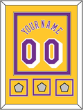 Los Angeles Name & Number With 3 Trophy Patches - Home Yellow (1978-1997) - Double Mat 2