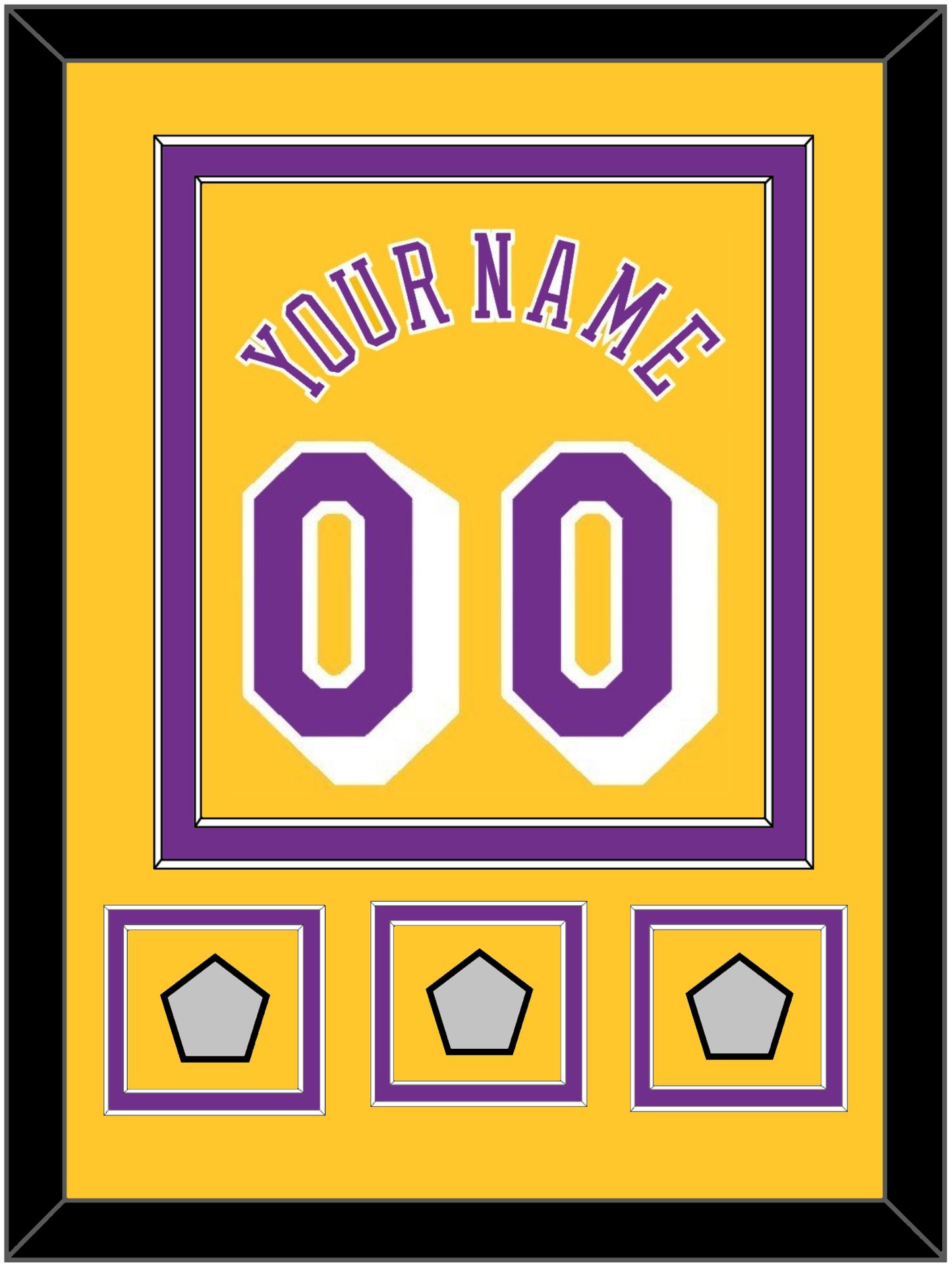 Los Angeles Name & Number With 3 Champions Patches - Home Yellow (1978-1997) - Signature Tier 2