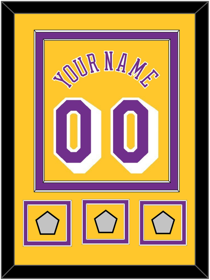 Los Angeles Name & Number With 3 Champions Patches - Home Yellow (1978-1997) - Signature Tier 2