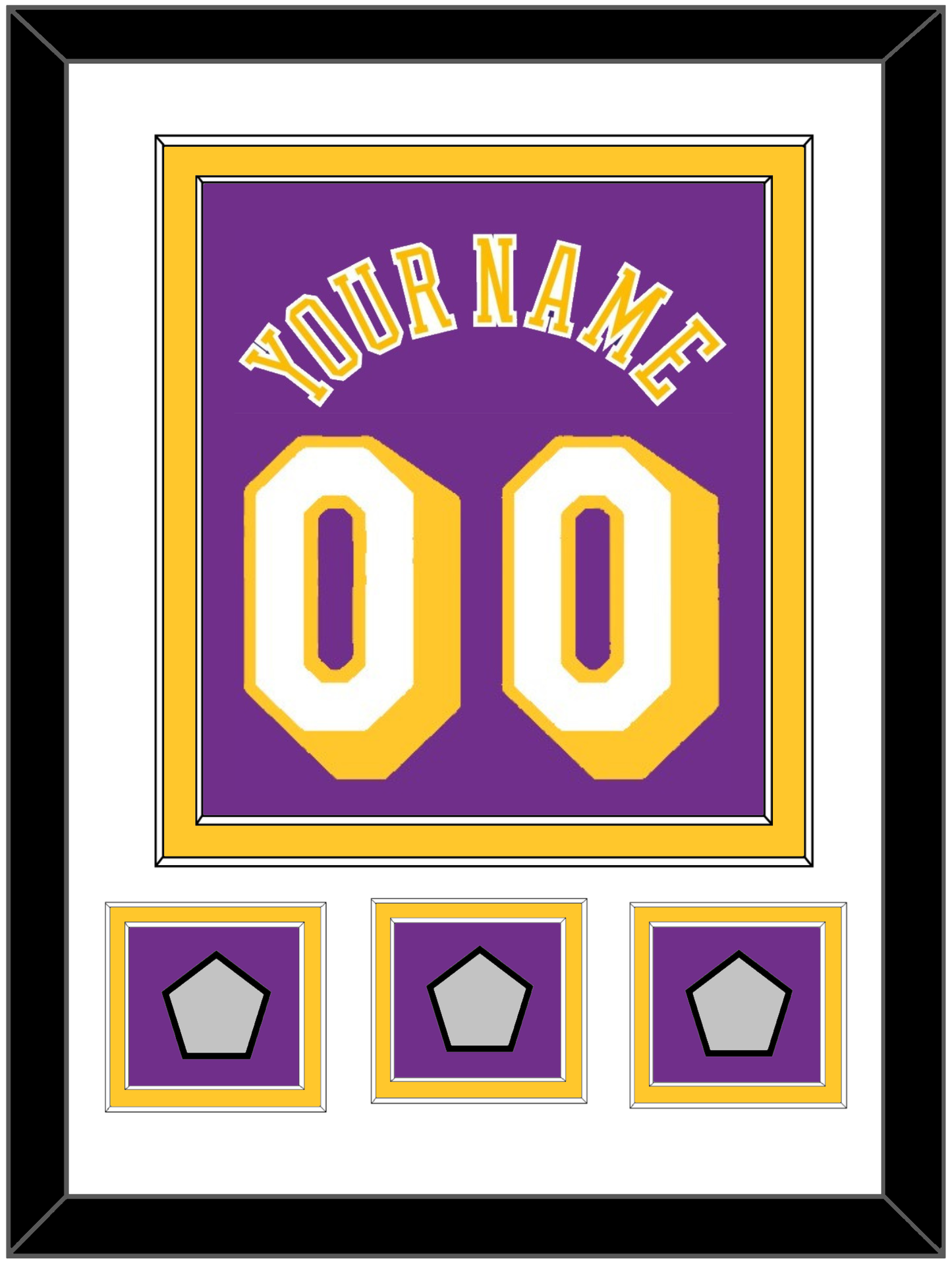 Los Angeles Name & Number With 3 Champions Patches - Road Purple (1978-1997) - Signature Tier 1