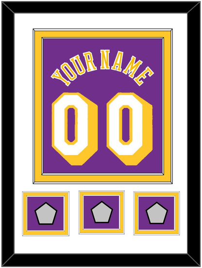 Los Angeles Name & Number With 3 Champions Patches - Road Purple (1978-1997) - Signature Tier 1