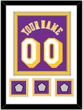 Los Angeles Name & Number With 3 Champions Patches - Road Purple (1978-1997) - Double Mat 1