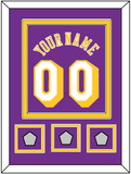 Los Angeles Name & Number With 3 Champions Patches - Road Purple (1978-1997) - Double Mat 2