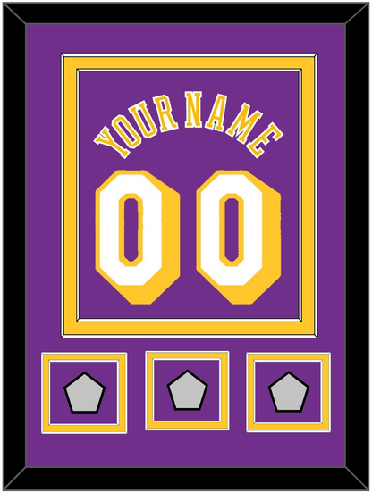 Los Angeles Name & Number With 3 Trophy Patches - Road Purple (1978-1997) - Signature Tier 2