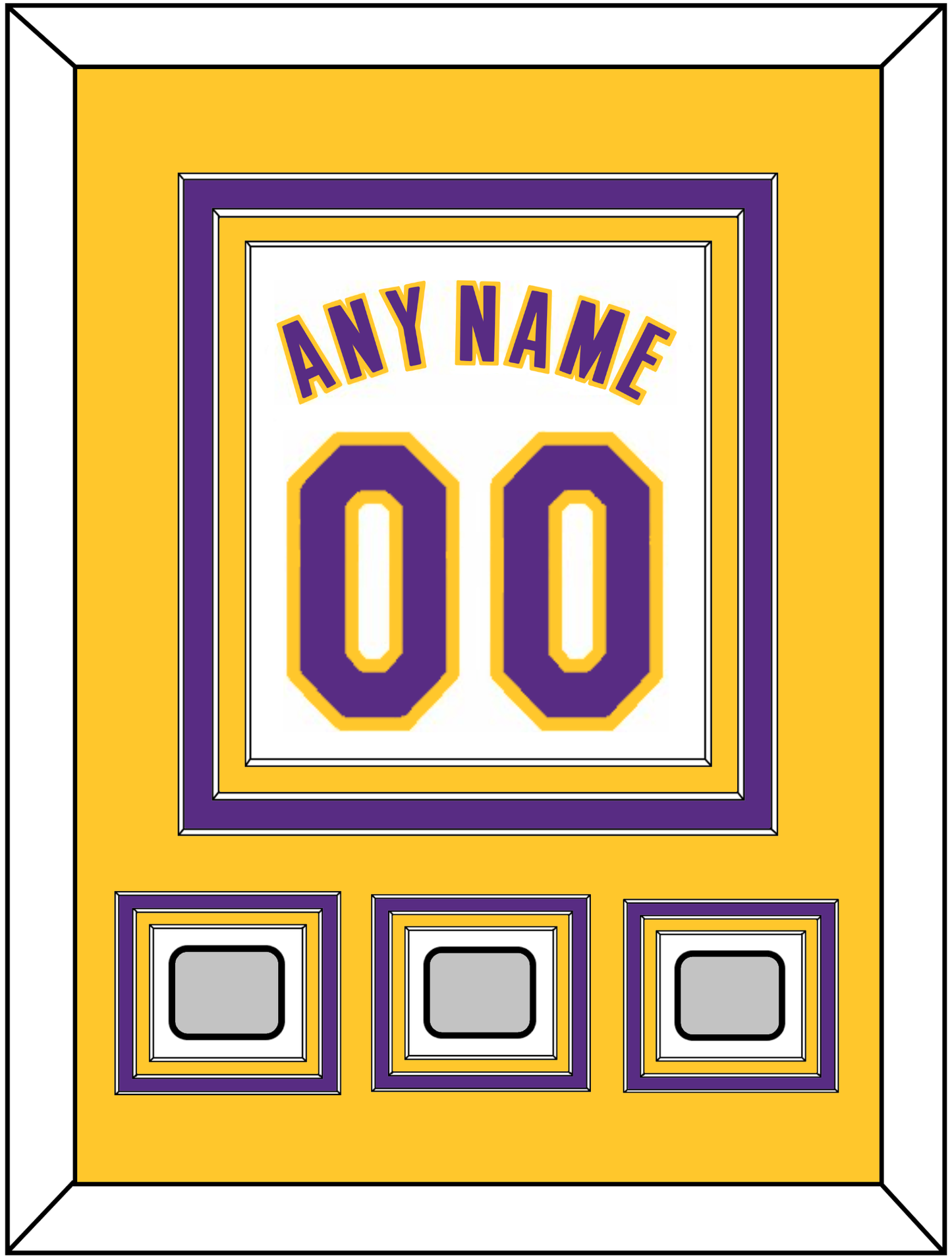 Los Angeles Name & Number With 3 Finals Patches - Alternate White (2002-2018) - Premier Tier 3