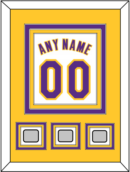 Los Angeles Name & Number With 3 Finals Patches - Alternate White (2002-2018) - Premier Tier 3