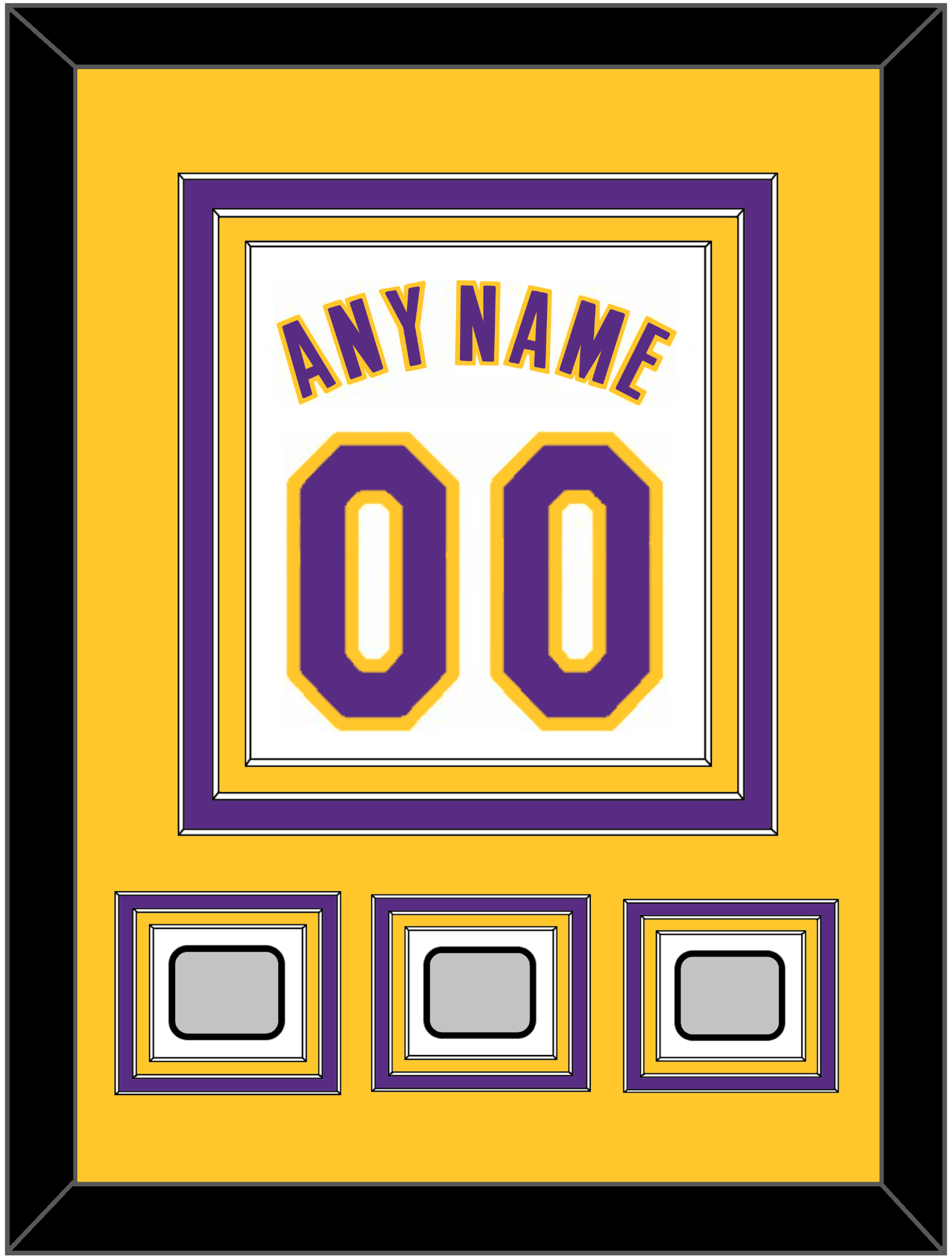 Los Angeles Name & Number With 3 Finals Patches - Alternate White (2002-2018) - Premier Tier 3