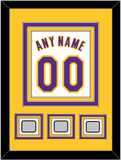 Los Angeles Name & Number With 3 Finals Patches - Alternate White (2002-2018) - Triple Mat 3
