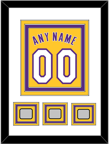 Los Angeles Name & Number With 3 Trophy Patches - Home Yellow (1999-2018) - Premier Tier 1