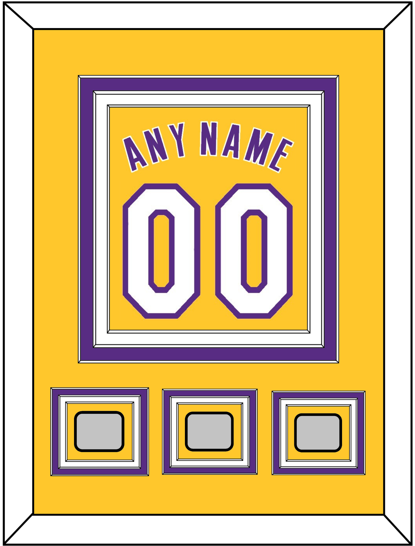 Los Angeles Name & Number With 3 Trophy Patches - Home Yellow (1999-2018) - Premier Tier 2