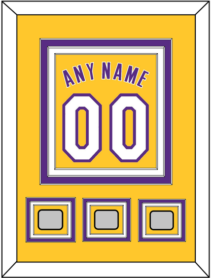 Los Angeles Name & Number With 3 Trophy Patches - Home Yellow (1999-2018) - Premier Tier 2