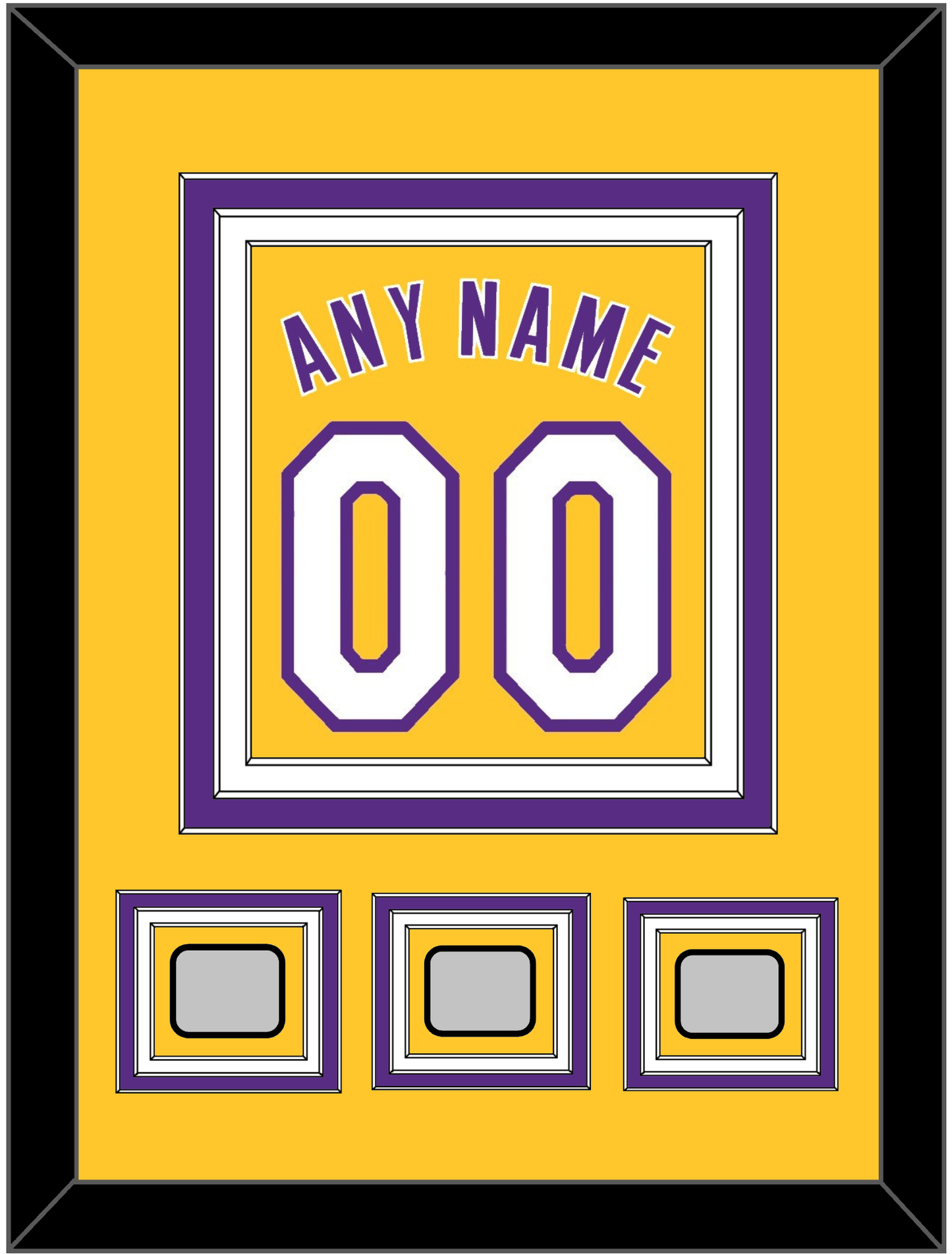 Los Angeles Name & Number With 3 Trophy Patches - Home Yellow (1999-2018) - Premier Tier 2