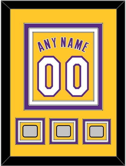 Los Angeles Name & Number With 3 Trophy Patches - Home Yellow (1999-2018) - Premier Tier 2