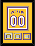 Los Angeles Name & Number With 3 Trophy Patches - Home Yellow (1999-2018) - Triple Mat 2