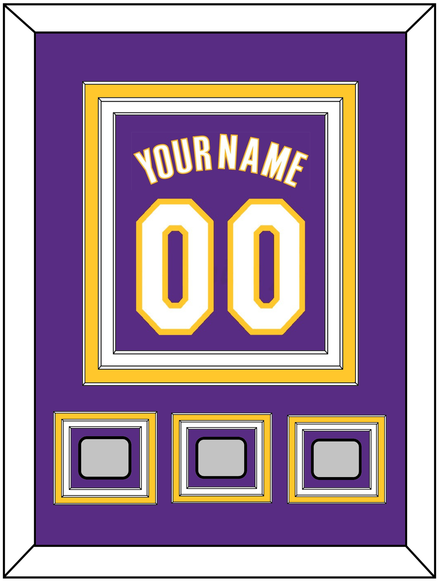 Los Angeles Name & Number With 3 Finals Patches - Road Purple (1999-2004) - Premier Tier 2