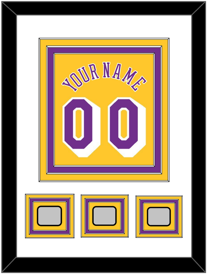 Los Angeles Name & Number With 3 Trophy Patches - Home Yellow (1978-1997) - Premier Tier 1