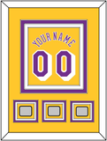 Los Angeles Name & Number With 3 Champions Patches - Home Yellow (1978-1997) - Triple Mat 2