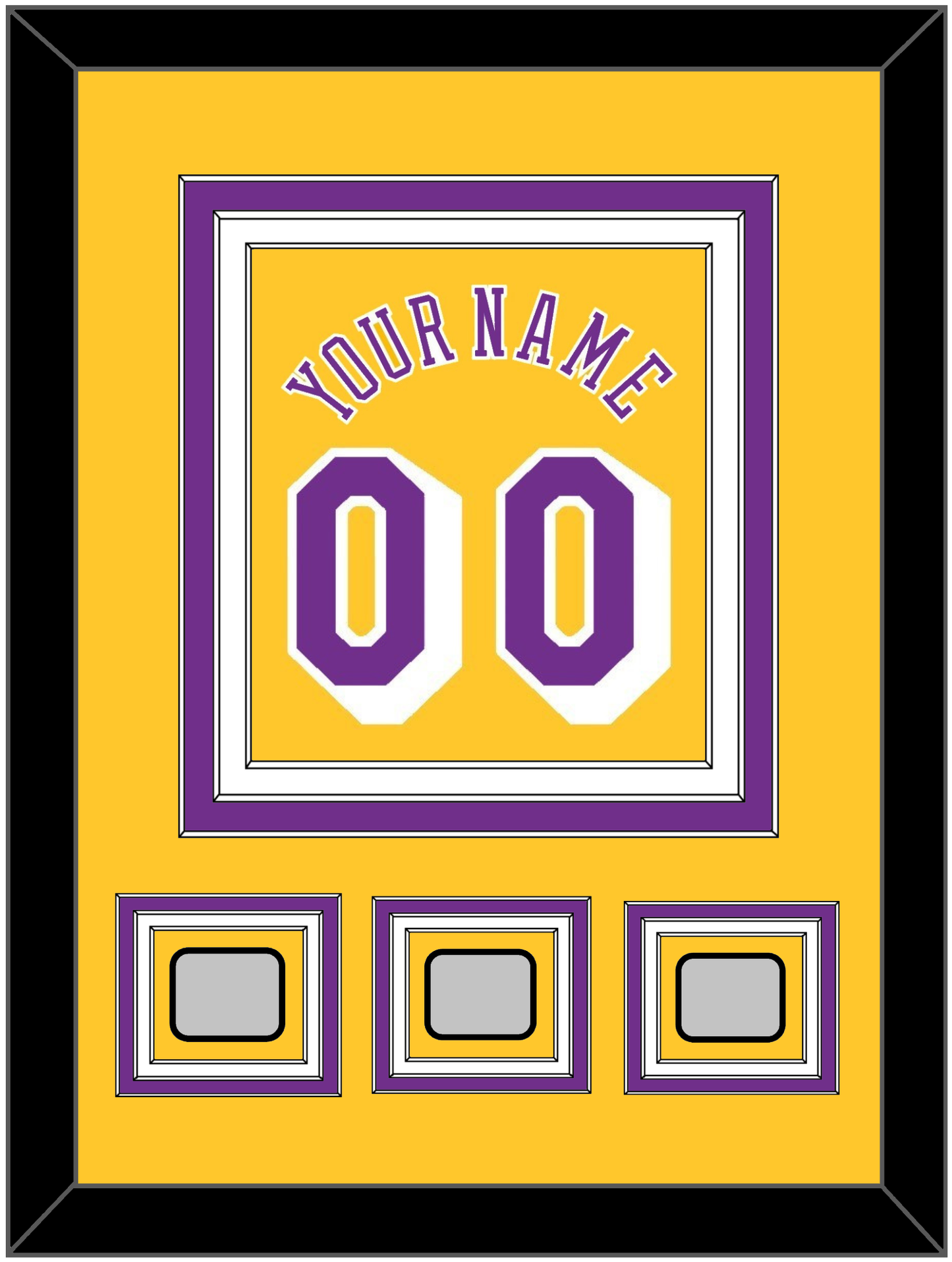 Los Angeles Name & Number With 3 Trophy Patches - Home Yellow (1978-1997) - Premier Tier 2