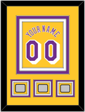 Los Angeles Name & Number With 3 Champions Patches - Home Yellow (1978-1997) - Triple Mat 2