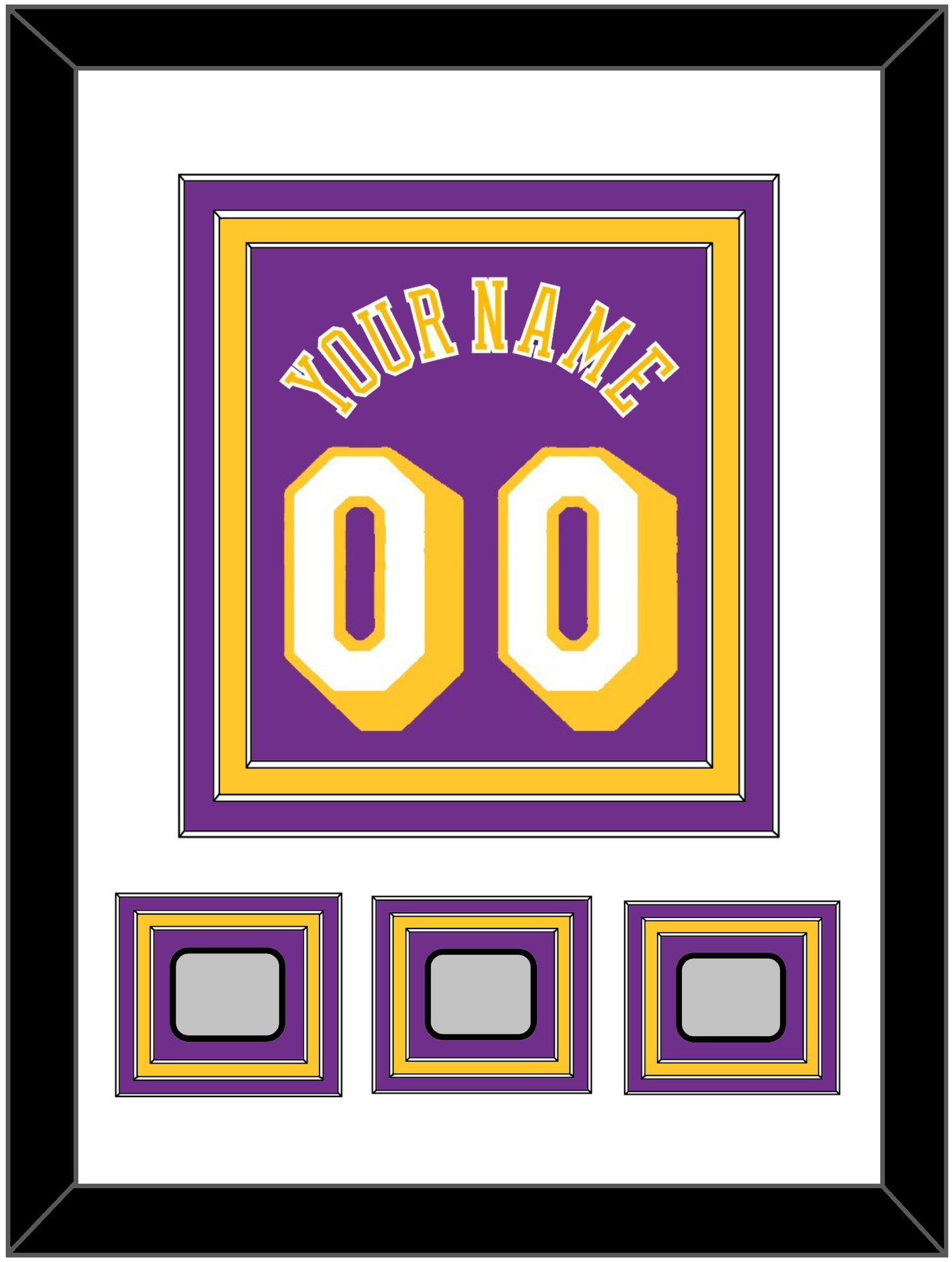 Los Angeles Name & Number With 3 Trophy Patches - Road Purple (1978-1997) - Premier Tier 1