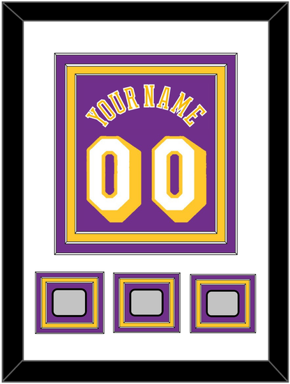 Los Angeles Name & Number With 3 Trophy Patches - Road Purple (1978-1997) - Premier Tier 1
