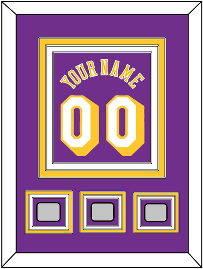 Los Angeles Name & Number With 3 Trophy Patches - Road Purple (1978-1997) - Premier Tier 2
