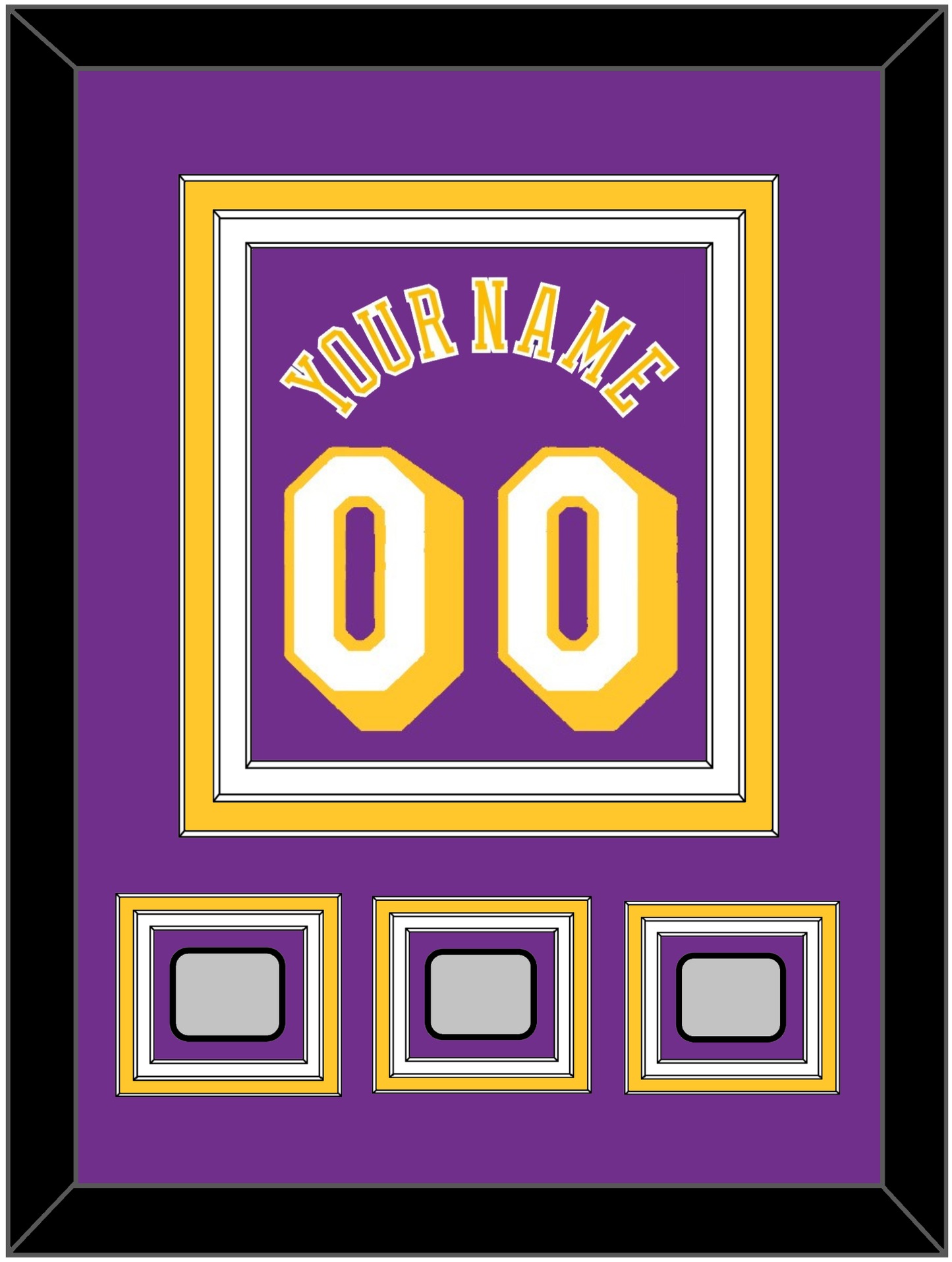Los Angeles Name & Number With 3 Trophy Patches - Road Purple (1978-1997) - Premier Tier 2