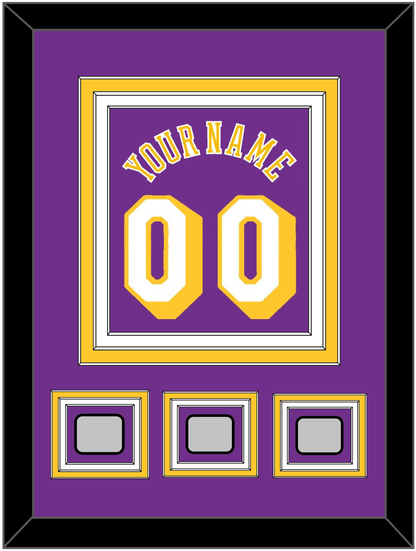 Los Angeles Name & Number With 3 Champions Patches - Road Purple (1978-1997) - Premier Tier 2
