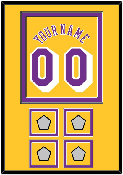 Los Angeles Name & Number With 4 Trophy Patches - Home Yellow (1978-1997) - Signature Tier 2